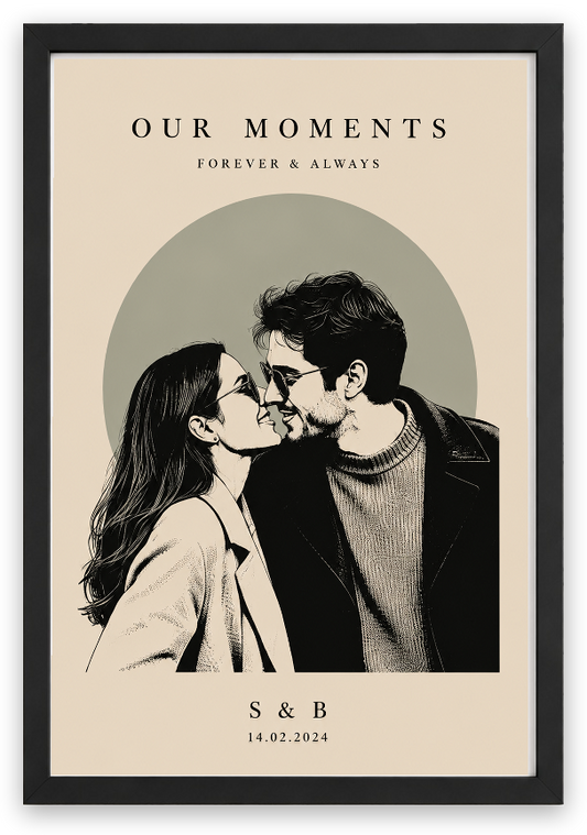 Our Moments Kişisel Poster — Siyah Çerçeve — TabloLab
