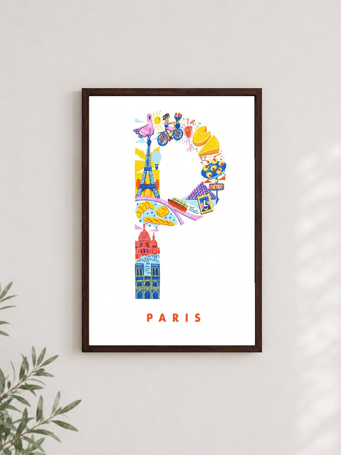 Paris Detayları – Vintage Çerçeveli Poster — Ceviz Çerçeve — TabloLab