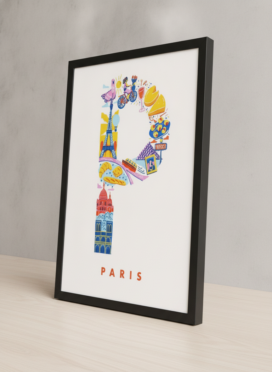 Paris Detayları – Vintage Çerçeveli Poster — Siyah Çerçeve — TabloLab