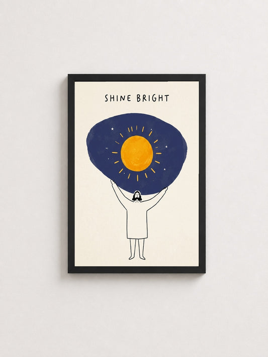 Parlak Işıltı – Minimalist Çerçeveli Poster — Siyah Çerçeve — TabloLab