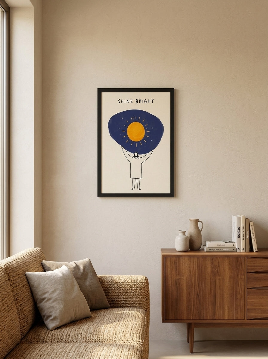 Parlak Işıltı – Minimalist Çerçeveli Poster — Siyah Çerçeve — TabloLab