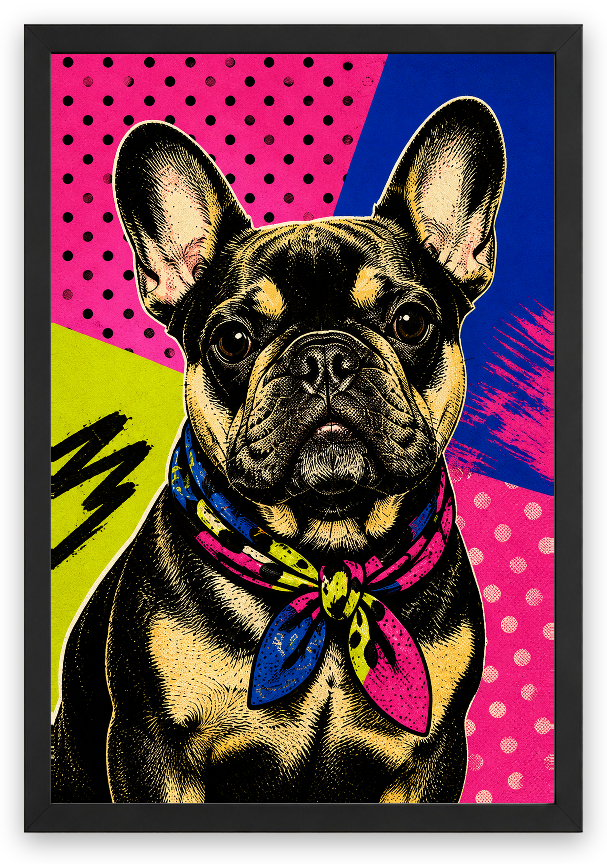 Pop Art Patim – Kişiye Özel Evcil Hayvan Portresi — Siyah — Tam Baskı — TabloLab