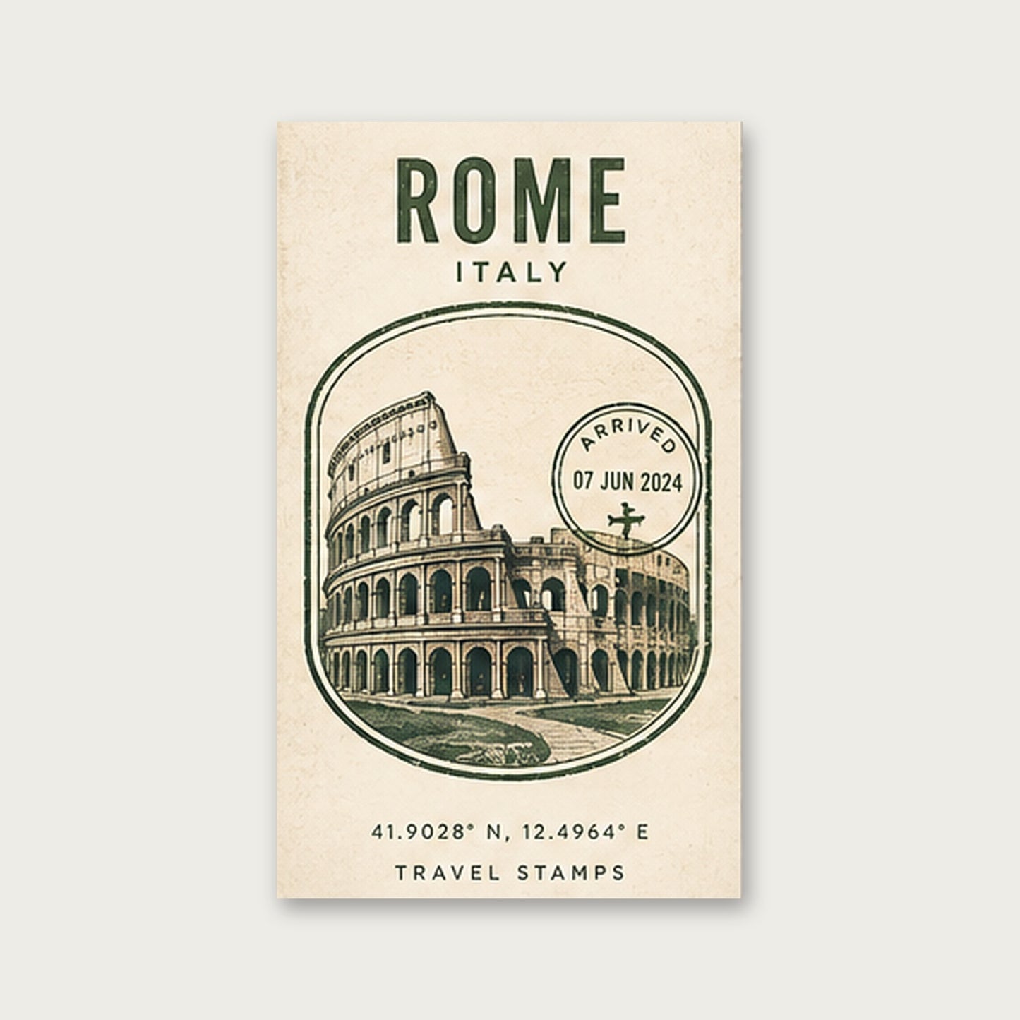 Roma Hatırası – Vintage Çerçeveli Poster — Çerçevesiz — Paspartusuz — TabloLab