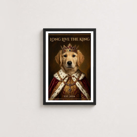 Royal Pet – Evcil Hayvanına Özel Kraliyet Portresi — Siyah — Beyaz Kenarlı — TabloLab