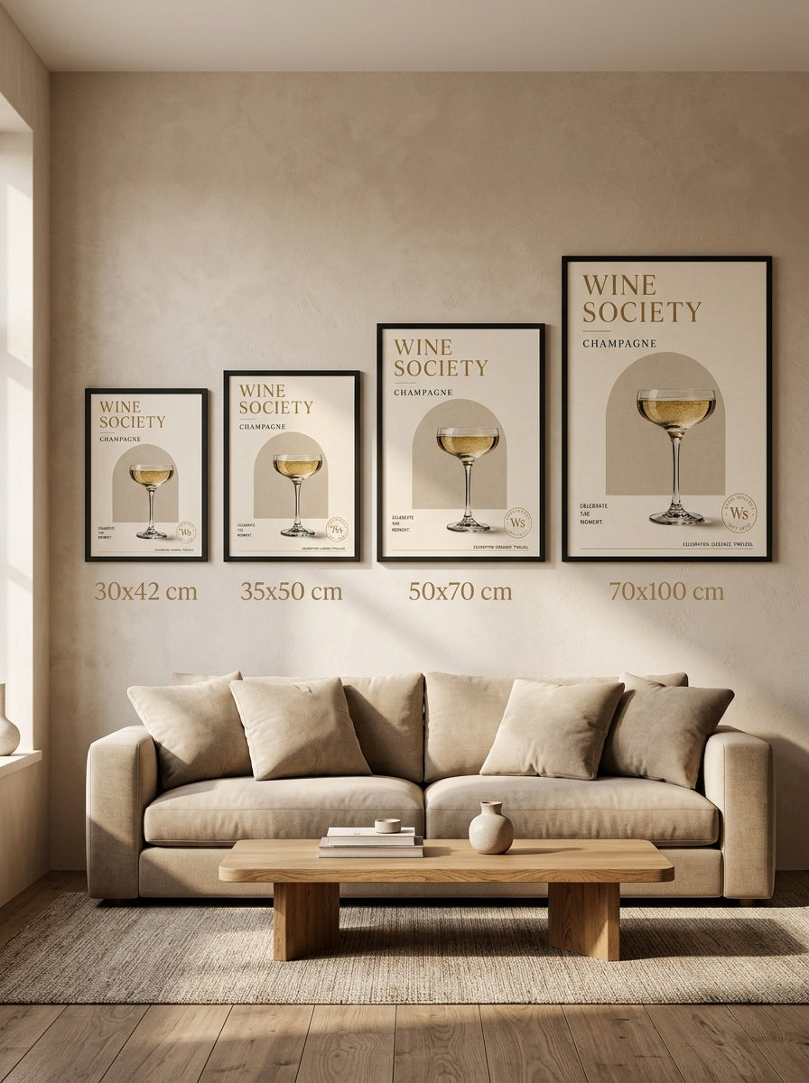 Şampanya Coşkusu – Modern Çerçeveli Poster — Siyah Çerçeve — TabloLab