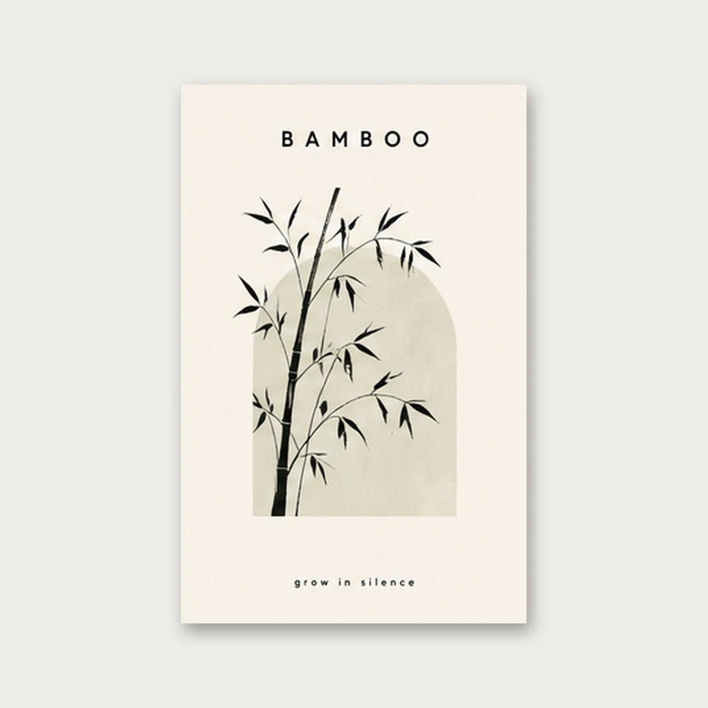 Sessiz Büyüyen Bambu – Minimal Çerçeveli Poster — Çerçevesiz — Paspartusuz — TabloLab