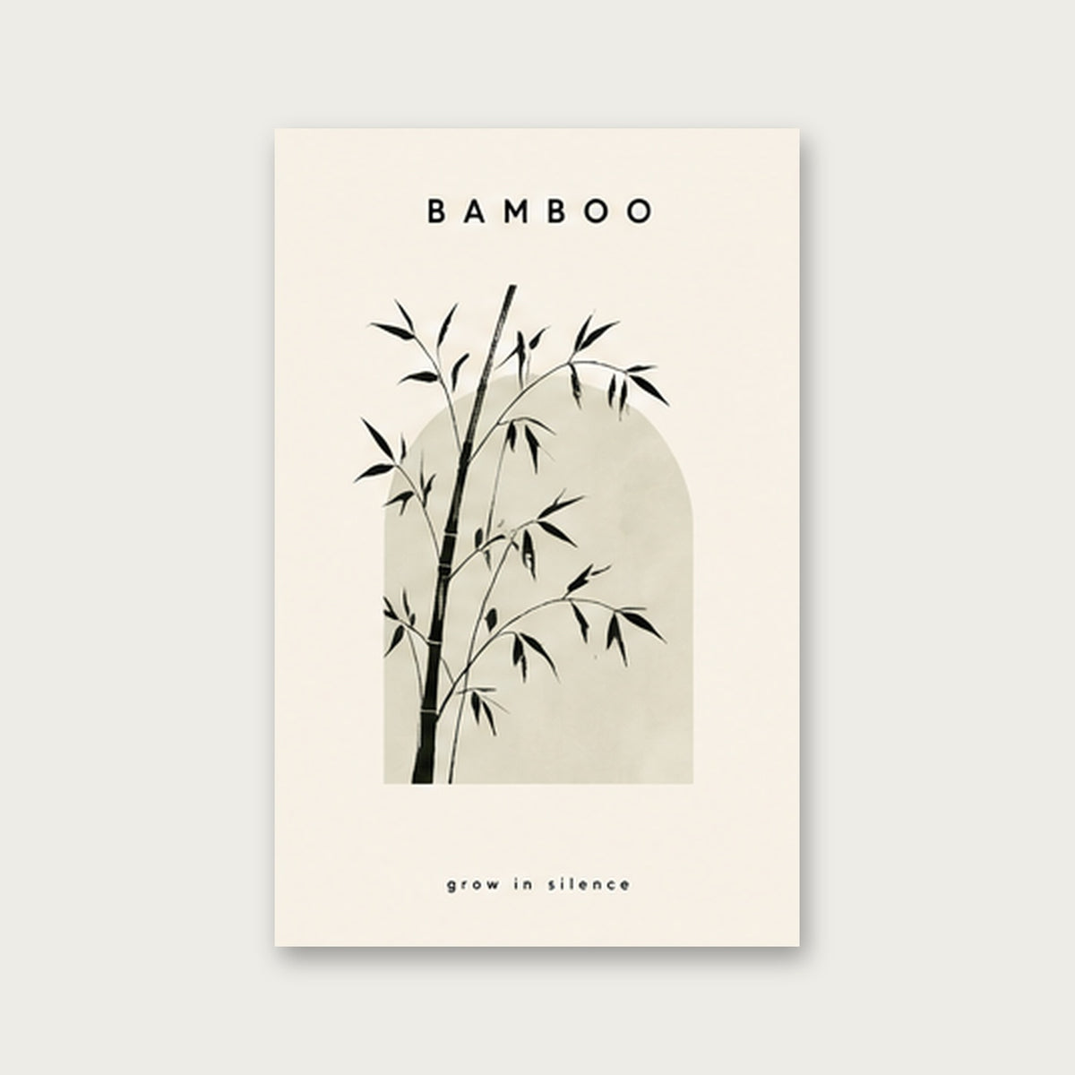 Sessiz Büyüyen Bambu – Minimal Çerçeveli Poster — Çerçevesiz — Paspartusuz — TabloLab
