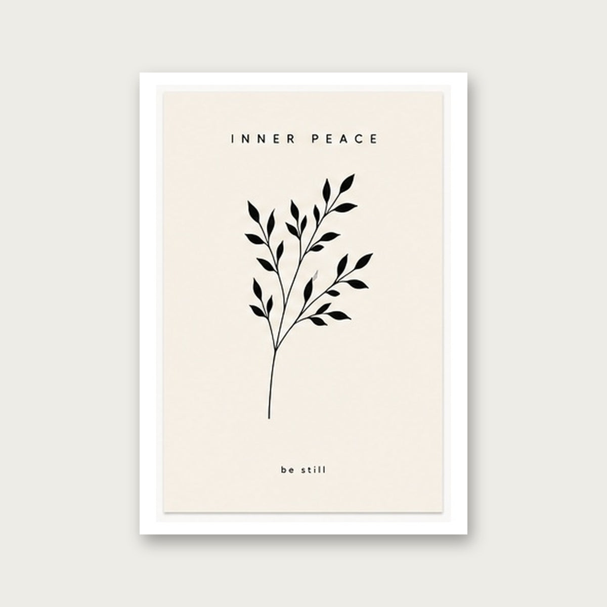 Sükunet Dalları – Minimal Çerçeveli Poster — Çerçevesiz — Paspartulu — TabloLab
