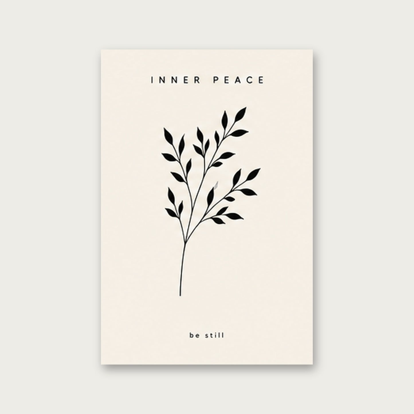 Sükunet Dalları – Minimal Çerçeveli Poster — Çerçevesiz — Paspartusuz — TabloLab