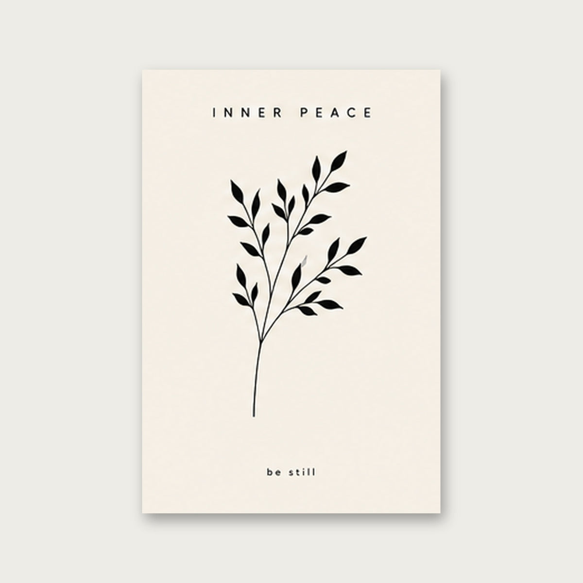 Sükunet Dalları – Minimal Çerçeveli Poster — Çerçevesiz — Paspartusuz — TabloLab
