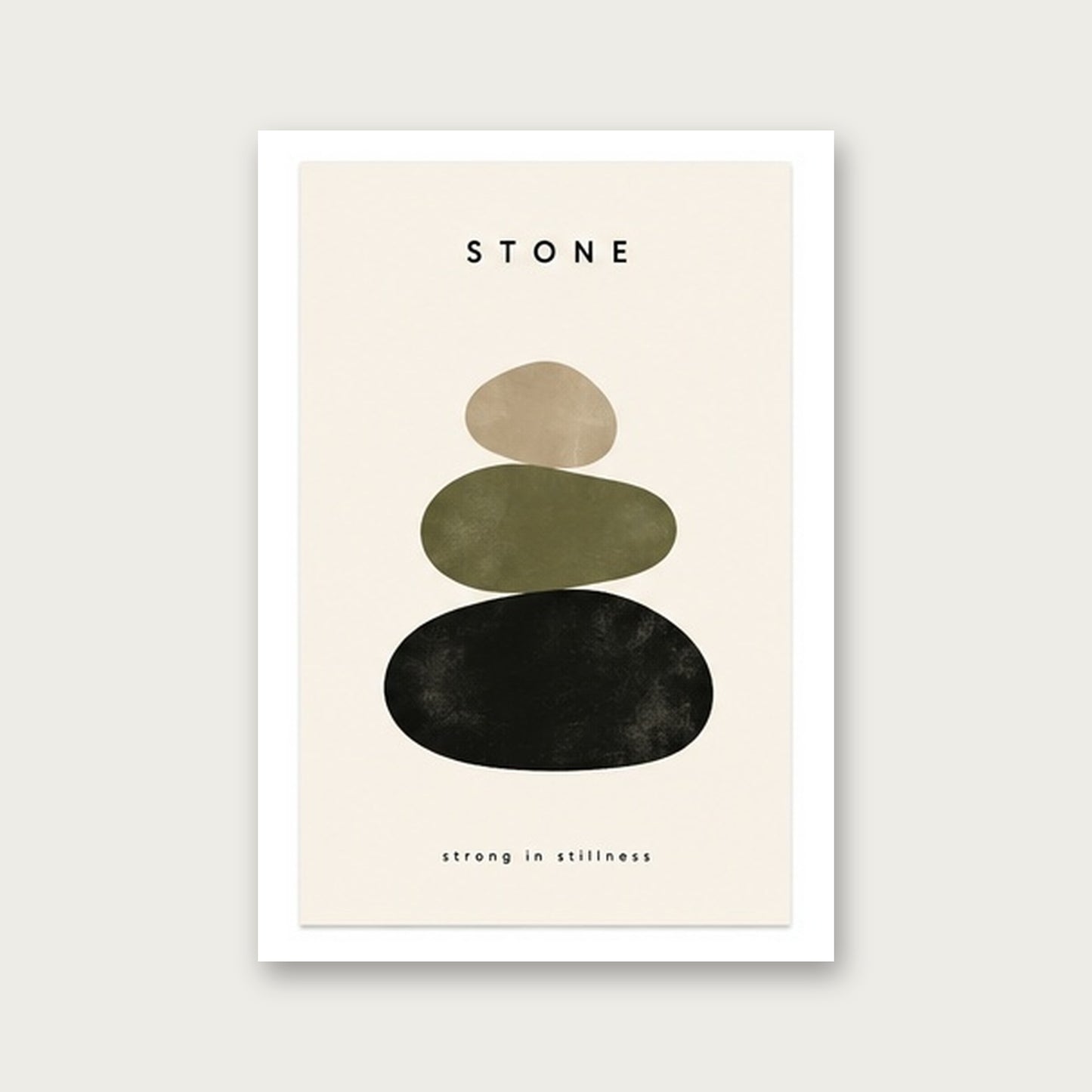 Taşların Dinginliği – Minimal Çerçeveli Poster — Çerçevesiz — Paspartulu — TabloLab