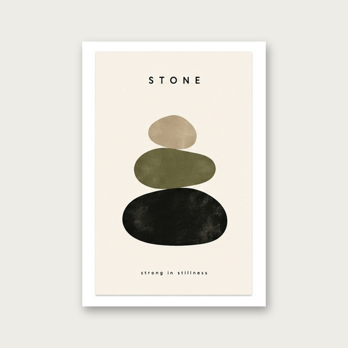 Taşların Dinginliği – Minimal Çerçeveli Poster — Çerçevesiz — Paspartulu — TabloLab