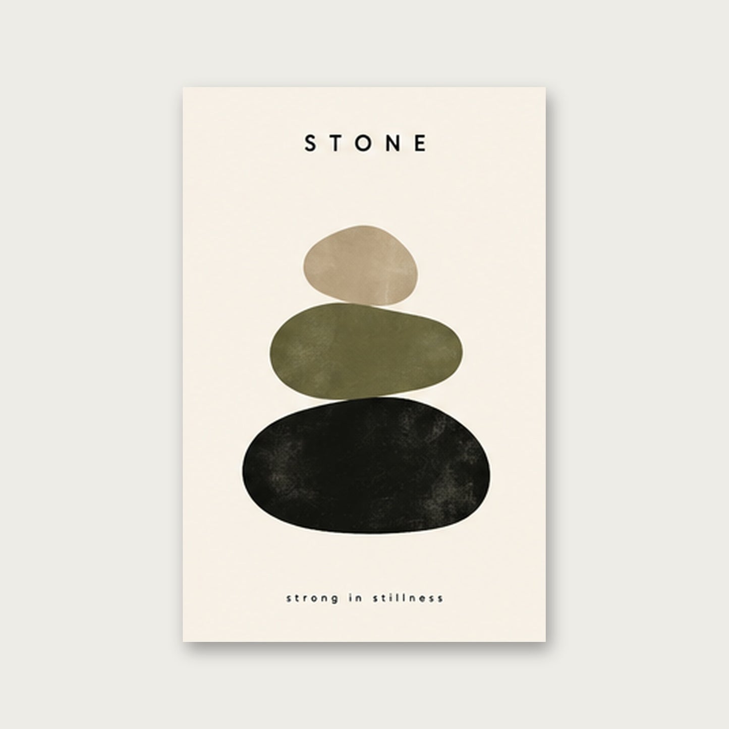 Taşların Dinginliği – Minimal Çerçeveli Poster — Çerçevesiz — Paspartusuz — TabloLab