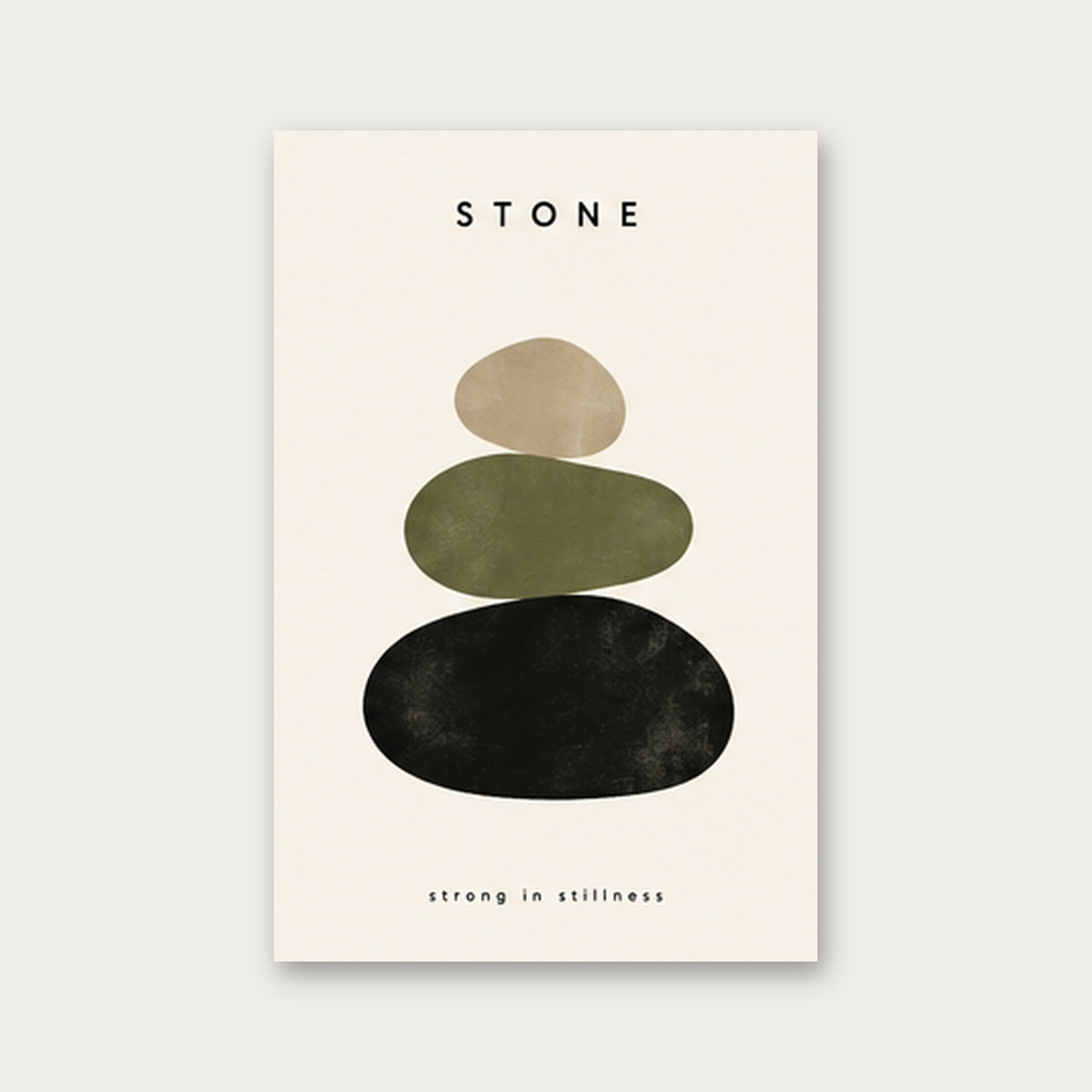 Taşların Dinginliği – Minimal Çerçeveli Poster — Çerçevesiz — Paspartusuz — TabloLab
