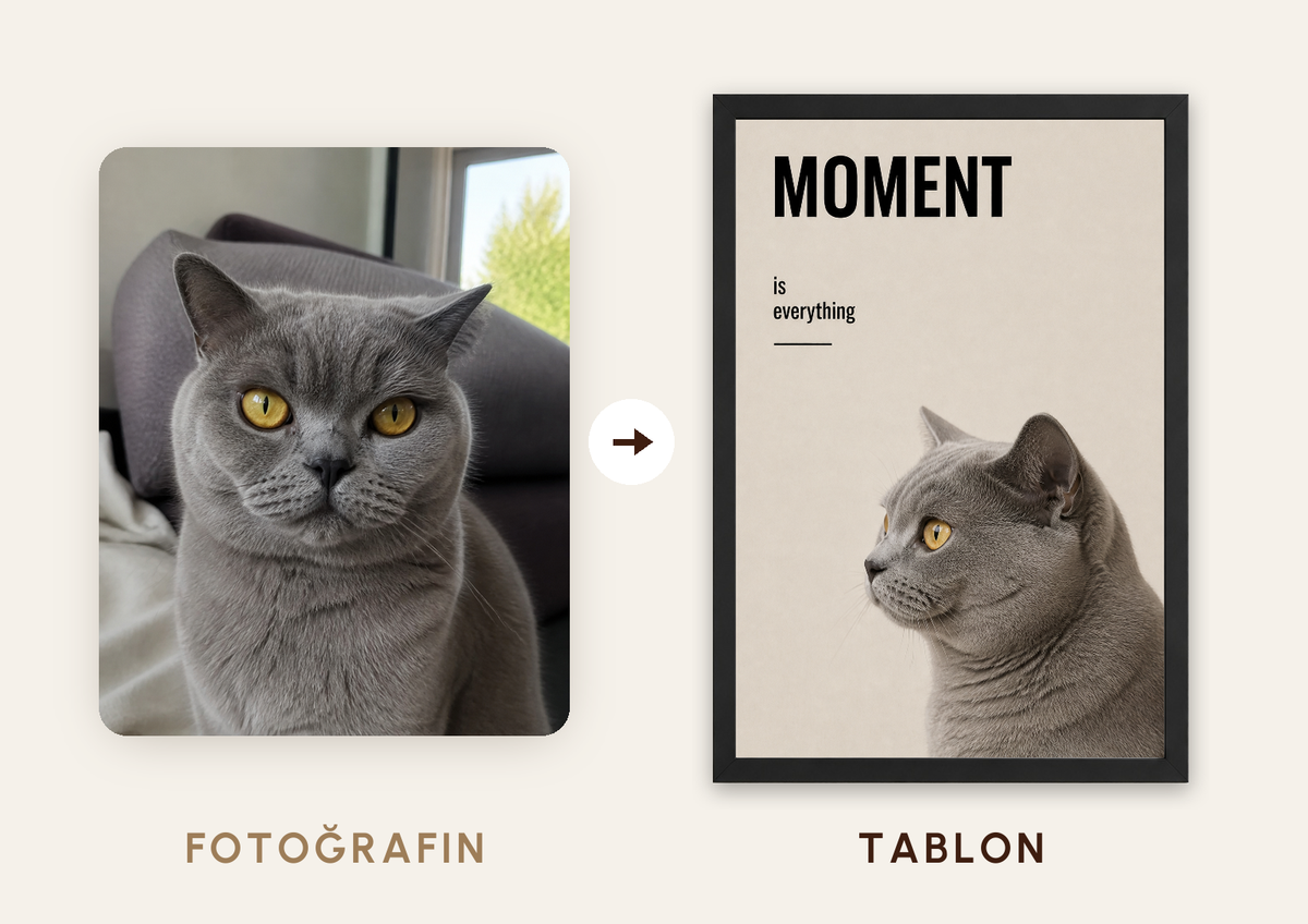 The Moment – Kişiselleştirilebilir Pet Tablosu — fotoğraftan tabloya örnek: DUMAN — TabloLab