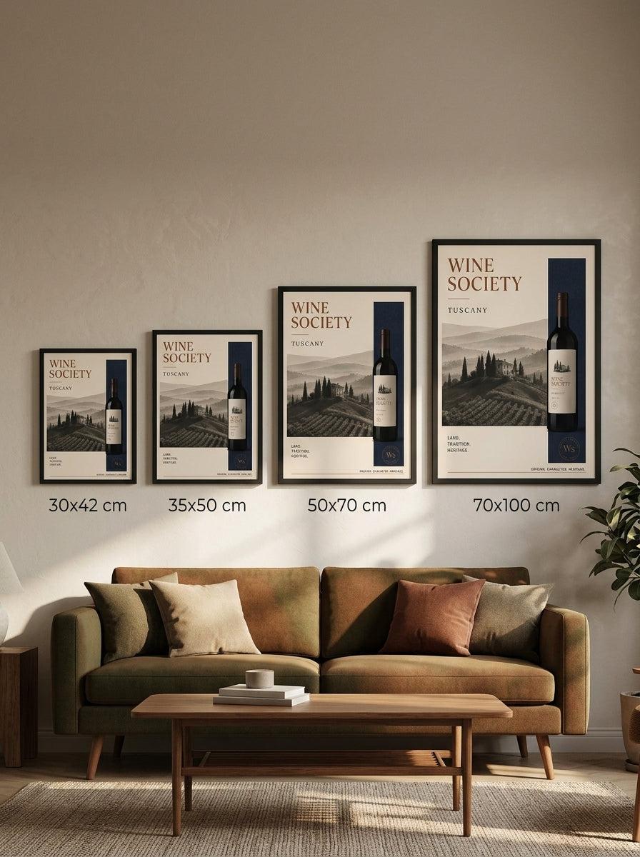 Toskana Bağları – Klasik Çerçeveli Poster — Siyah Çerçeve — TabloLab