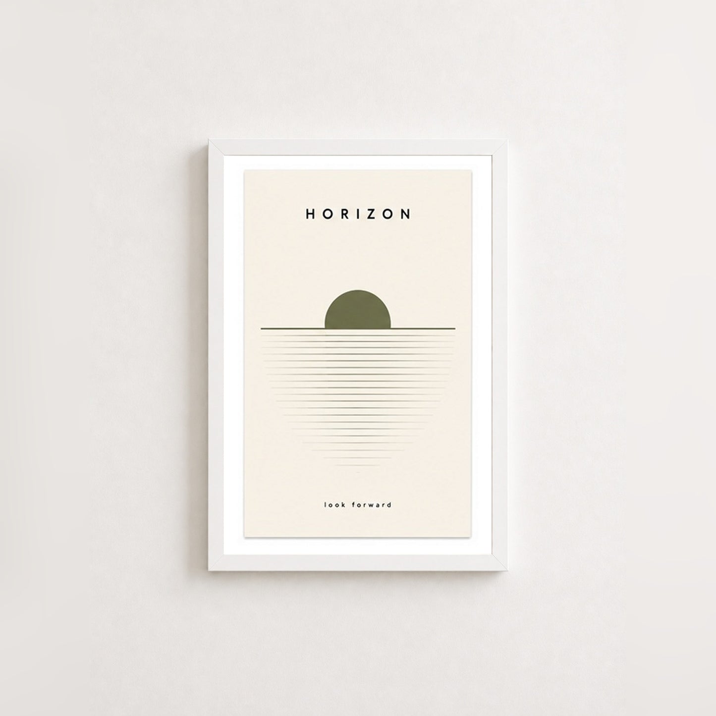Ufuk Çizgisi – Minimal Çerçeveli Poster — Beyaz — Paspartulu — TabloLab