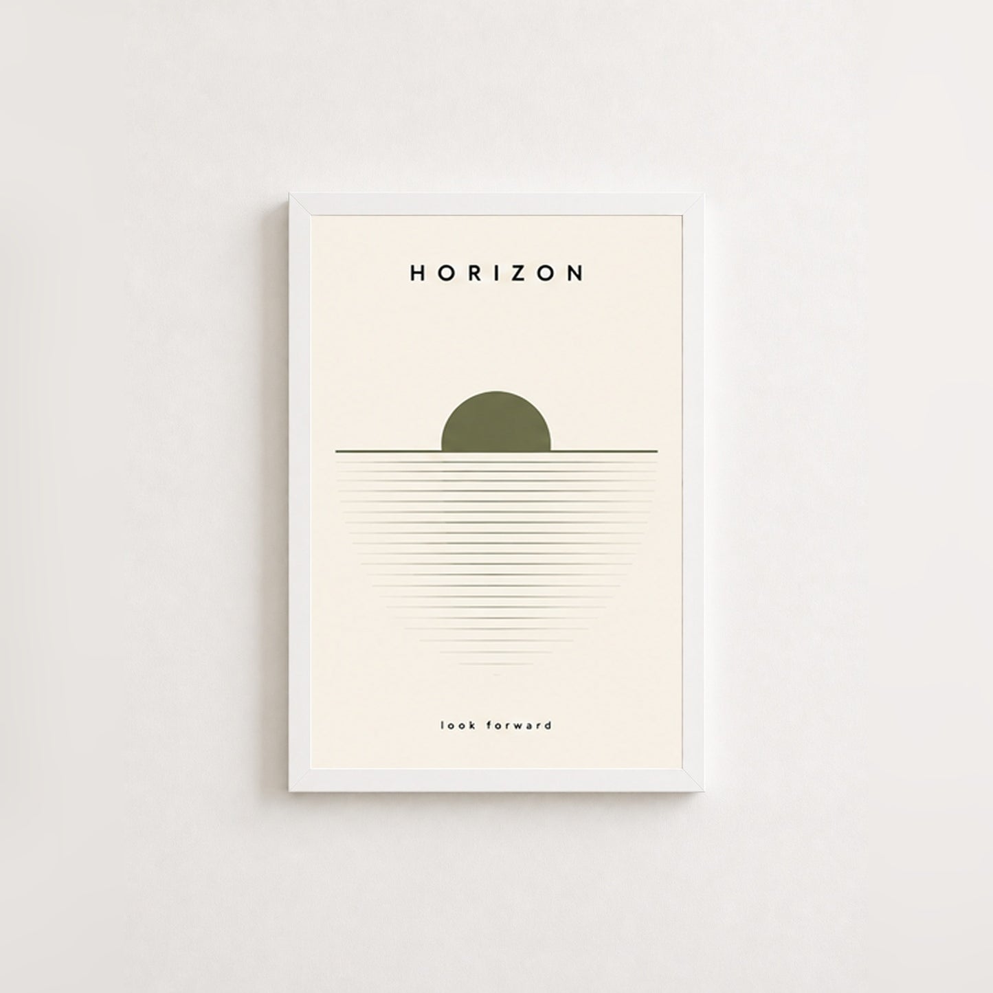 Ufuk Çizgisi – Minimal Çerçeveli Poster — Beyaz — Paspartusuz — TabloLab