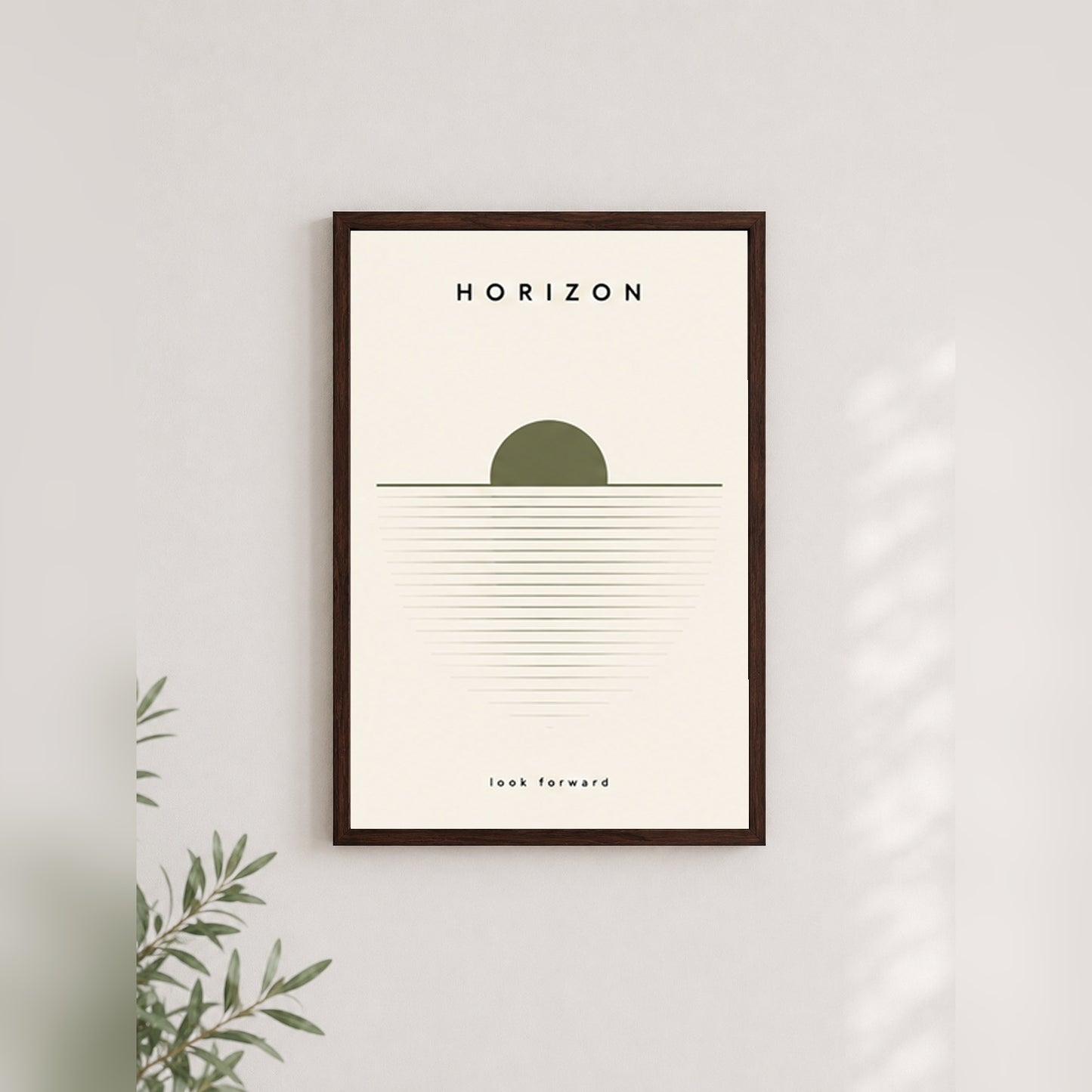 Ufuk Çizgisi – Minimal Çerçeveli Poster — Ceviz — Paspartusuz — TabloLab