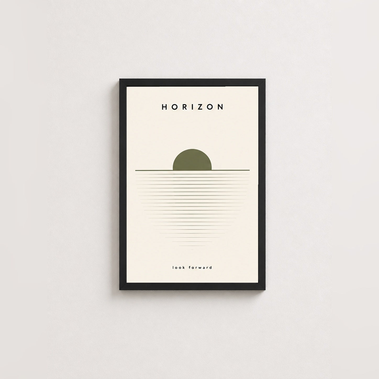 Ufuk Çizgisi – Minimal Çerçeveli Poster — Siyah — Paspartusuz — TabloLab