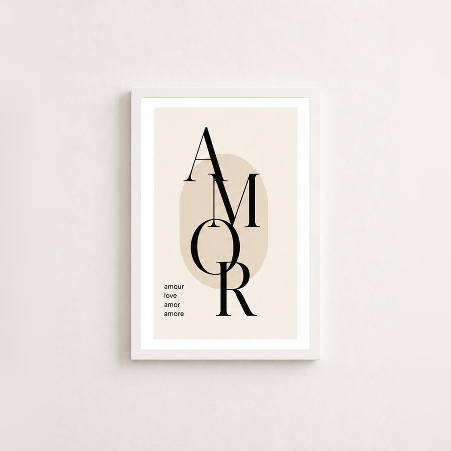 Uluslararası Aşk – Modern Çerçeveli Poster — Beyaz — Beyaz Kenarlı — TabloLab
