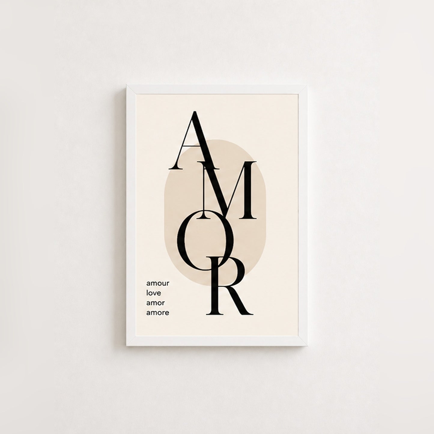 Uluslararası Aşk – Modern Çerçeveli Poster — Beyaz — Tam Baskı — TabloLab