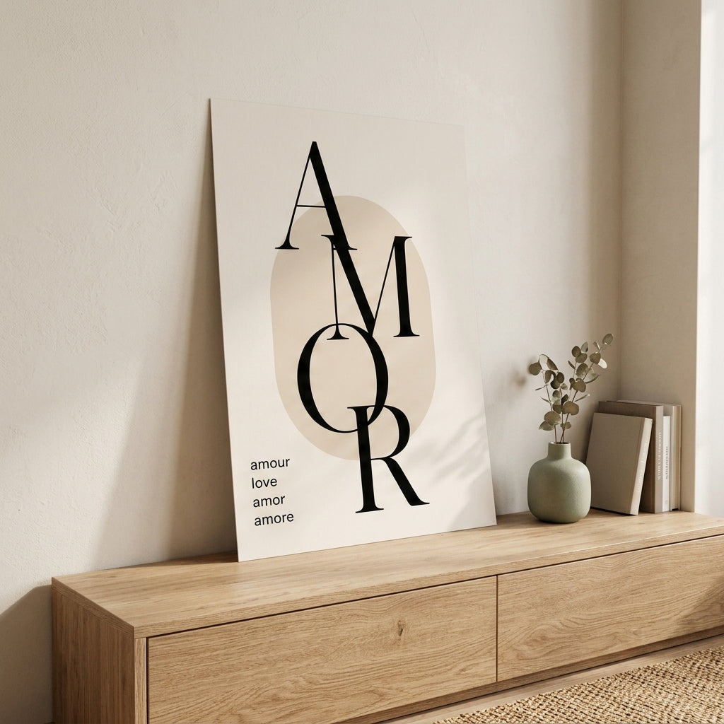 Uluslararası Aşk – Modern Çerçeveli Poster — Çerçevesiz — Tam Baskı — TabloLab