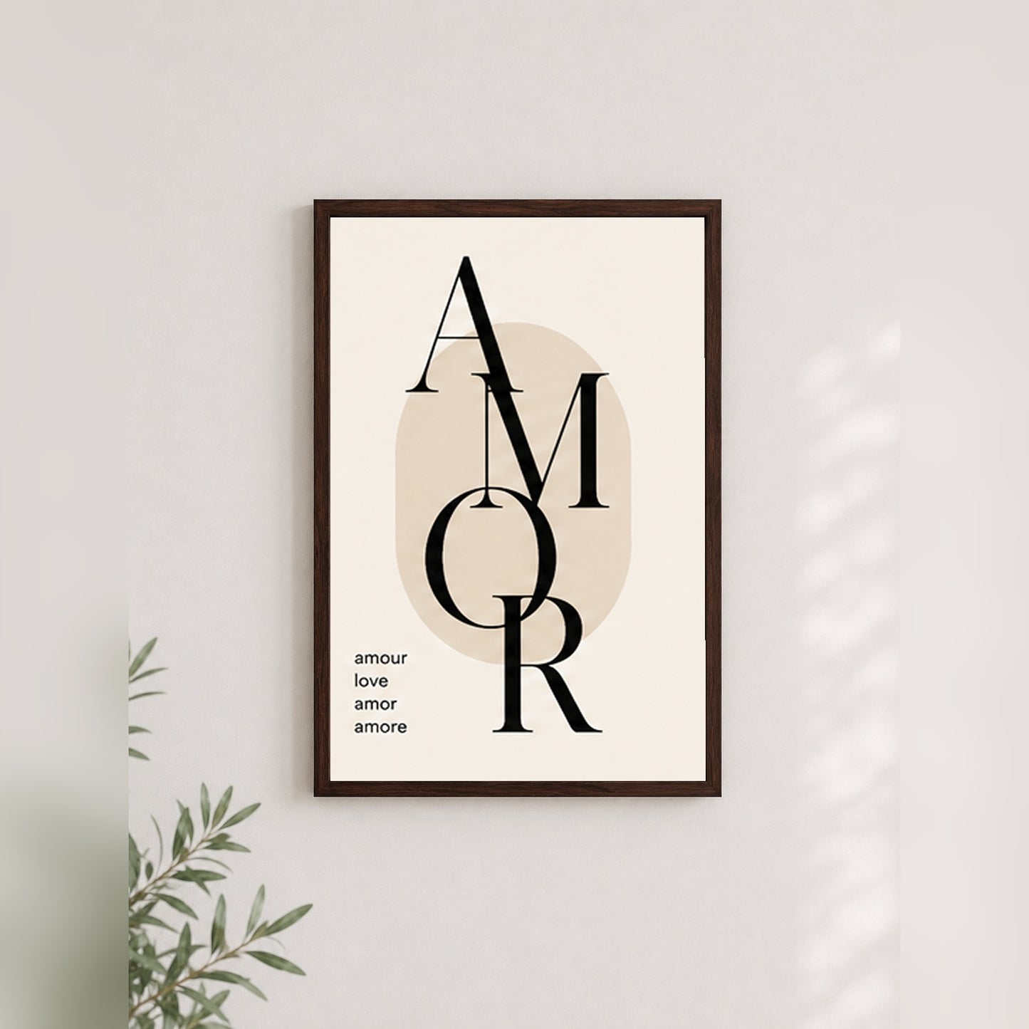 Uluslararası Aşk – Modern Çerçeveli Poster — Ceviz — Tam Baskı — TabloLab