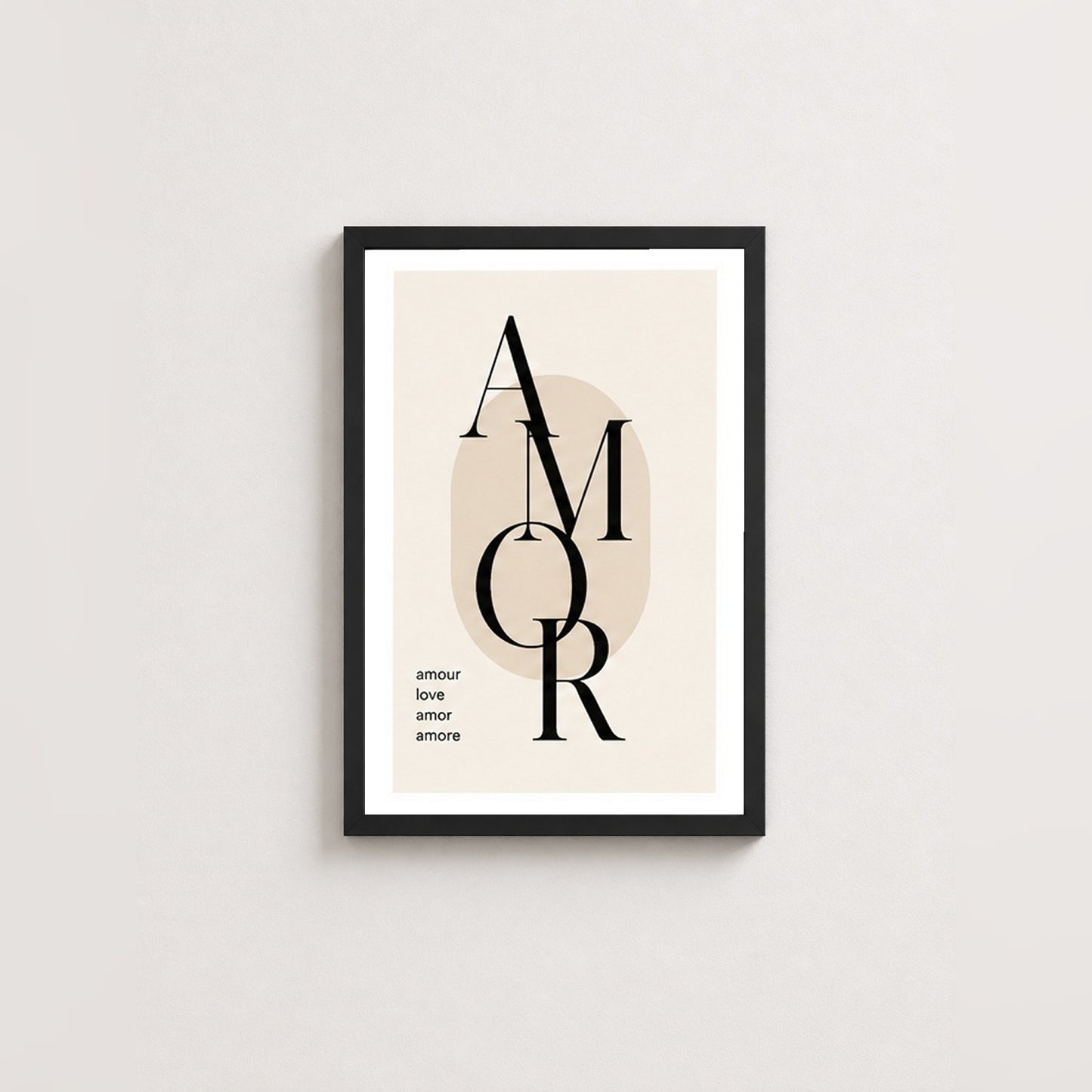 Uluslararası Aşk – Modern Çerçeveli Poster — Siyah — Beyaz Kenarlı — TabloLab