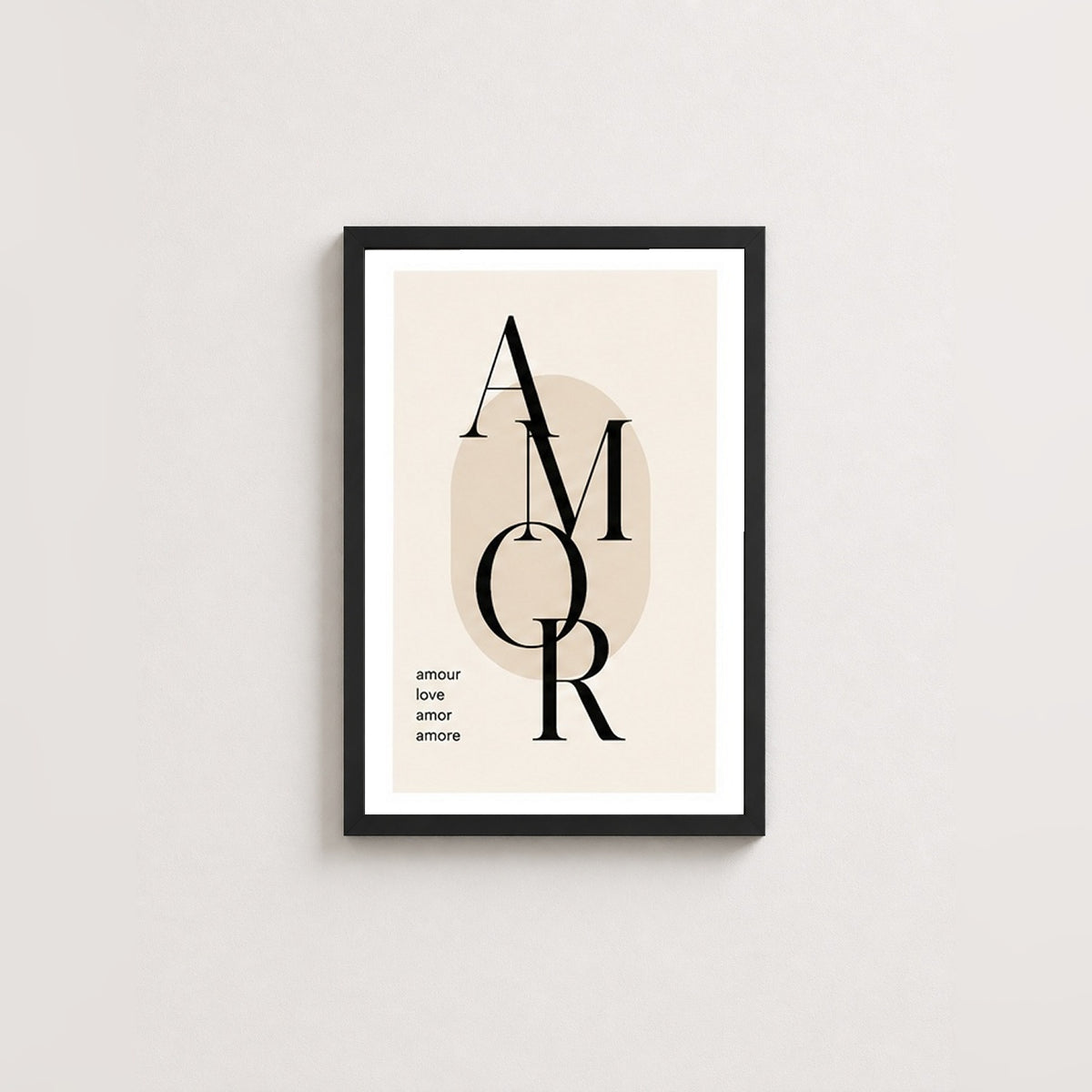 Uluslararası Aşk – Modern Çerçeveli Poster — Siyah — Beyaz Kenarlı — TabloLab