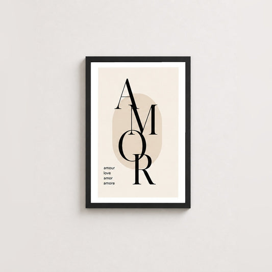Uluslararası Aşk – Modern Çerçeveli Poster — Siyah — Beyaz Kenarlı — TabloLab