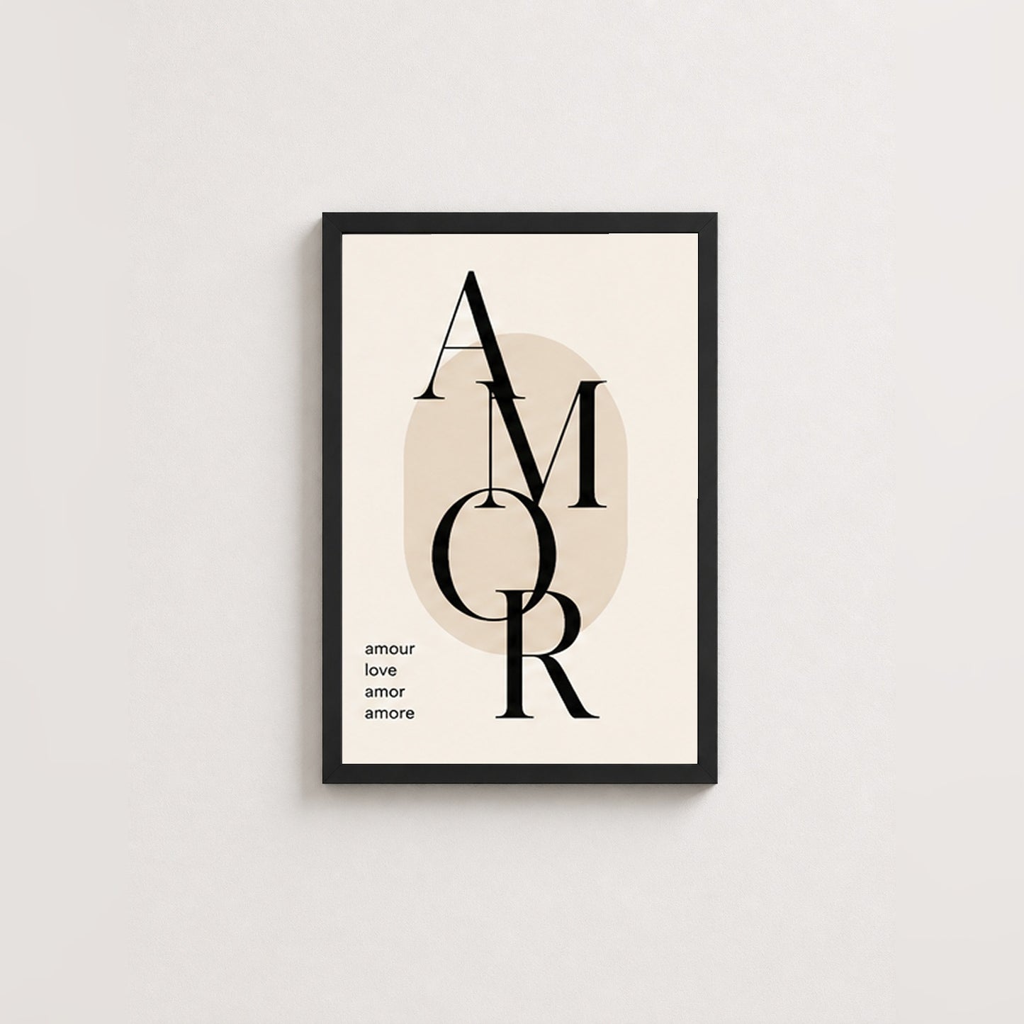 Uluslararası Aşk – Modern Çerçeveli Poster — Siyah — Tam Baskı — TabloLab