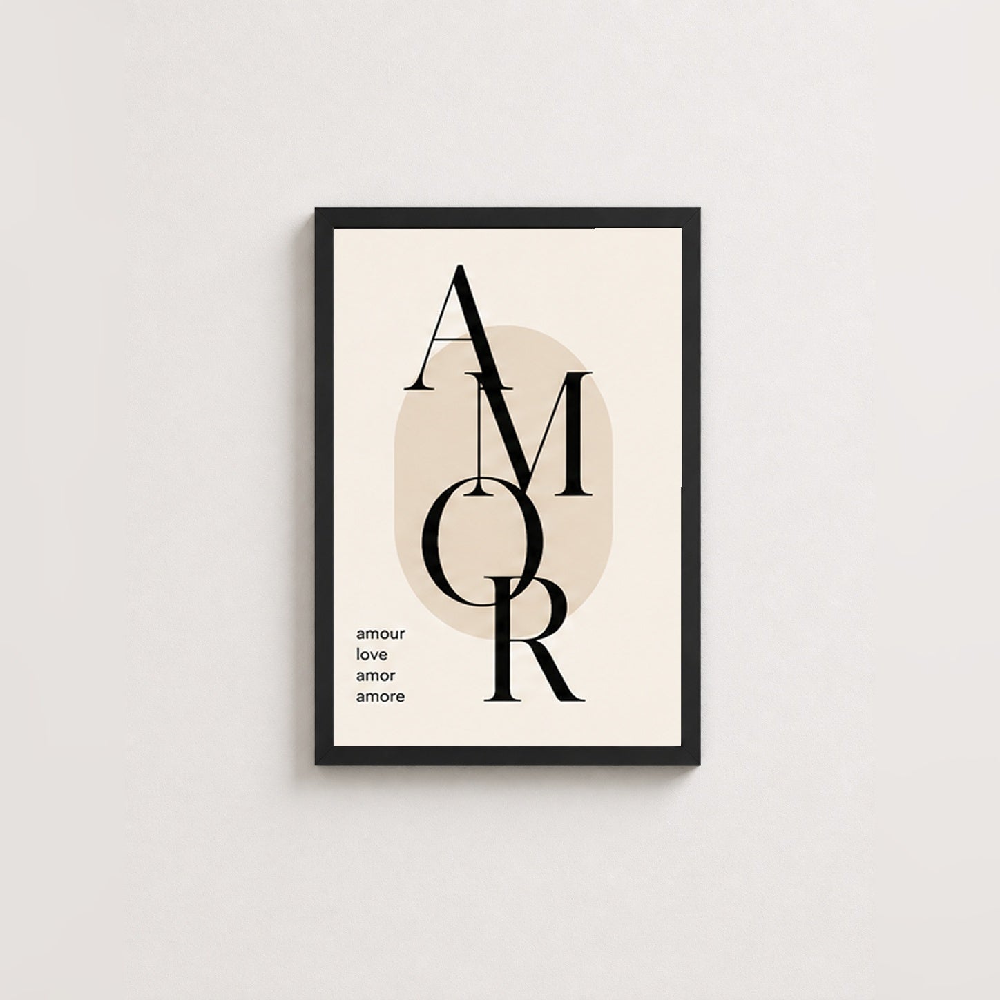 Uluslararası Aşk – Modern Çerçeveli Poster — Siyah — Tam Baskı — TabloLab