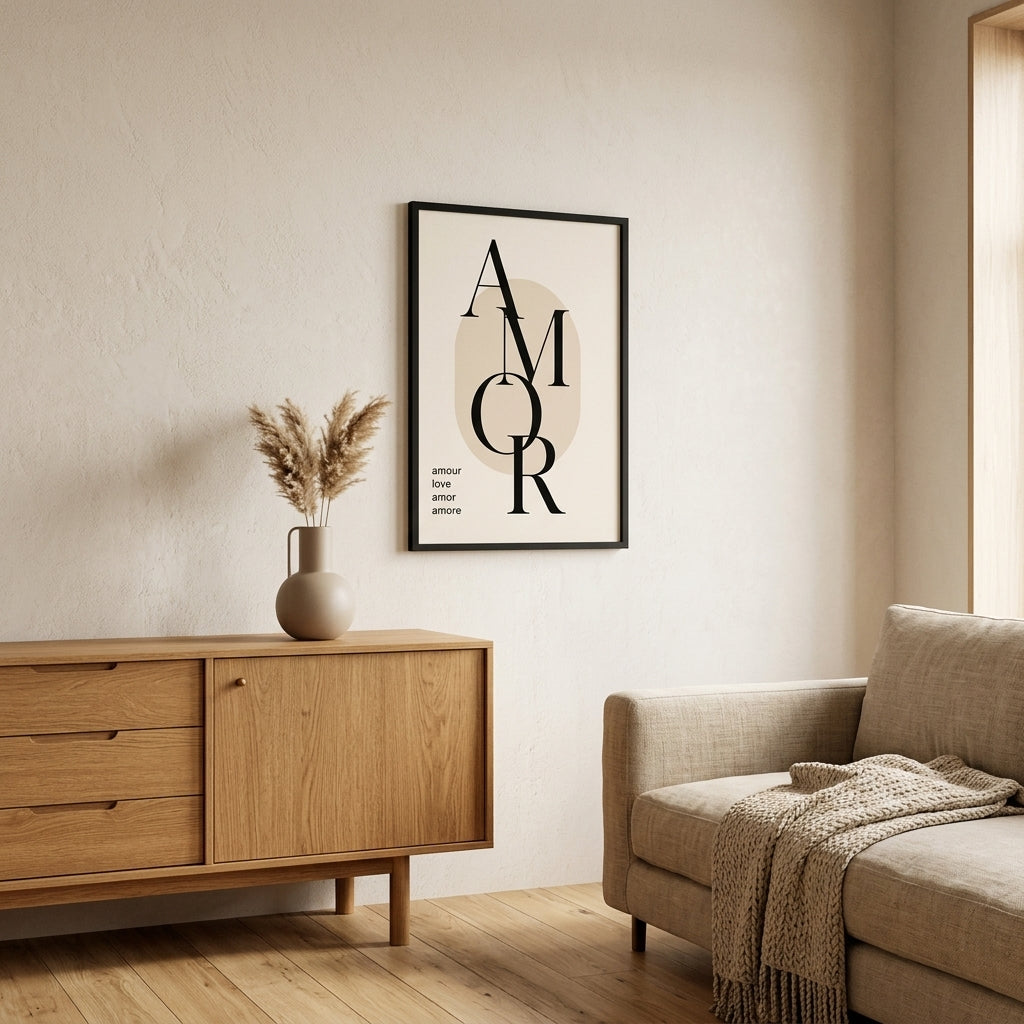 Uluslararası Aşk – Modern Çerçeveli Poster — Siyah — Tam Baskı — TabloLab