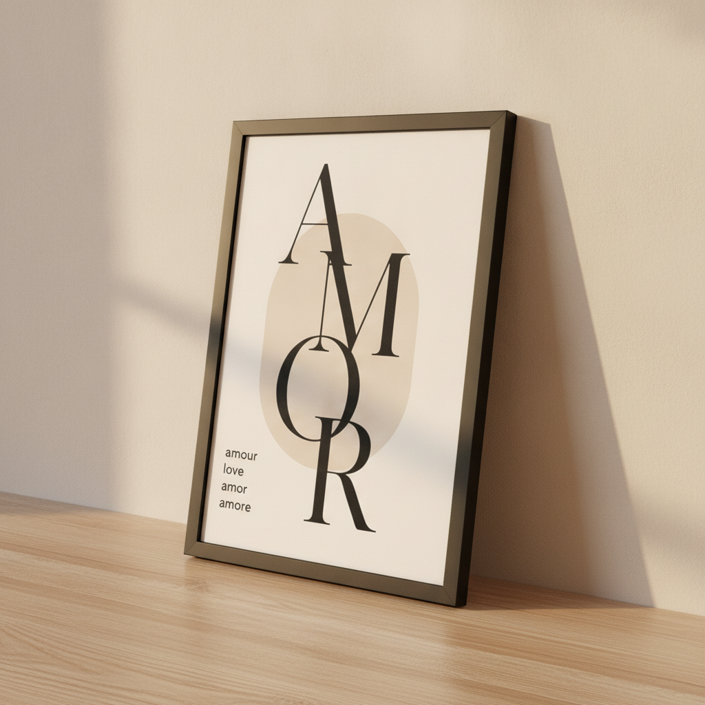 Uluslararası Aşk – Modern Çerçeveli Poster — Siyah — Tam Baskı — TabloLab