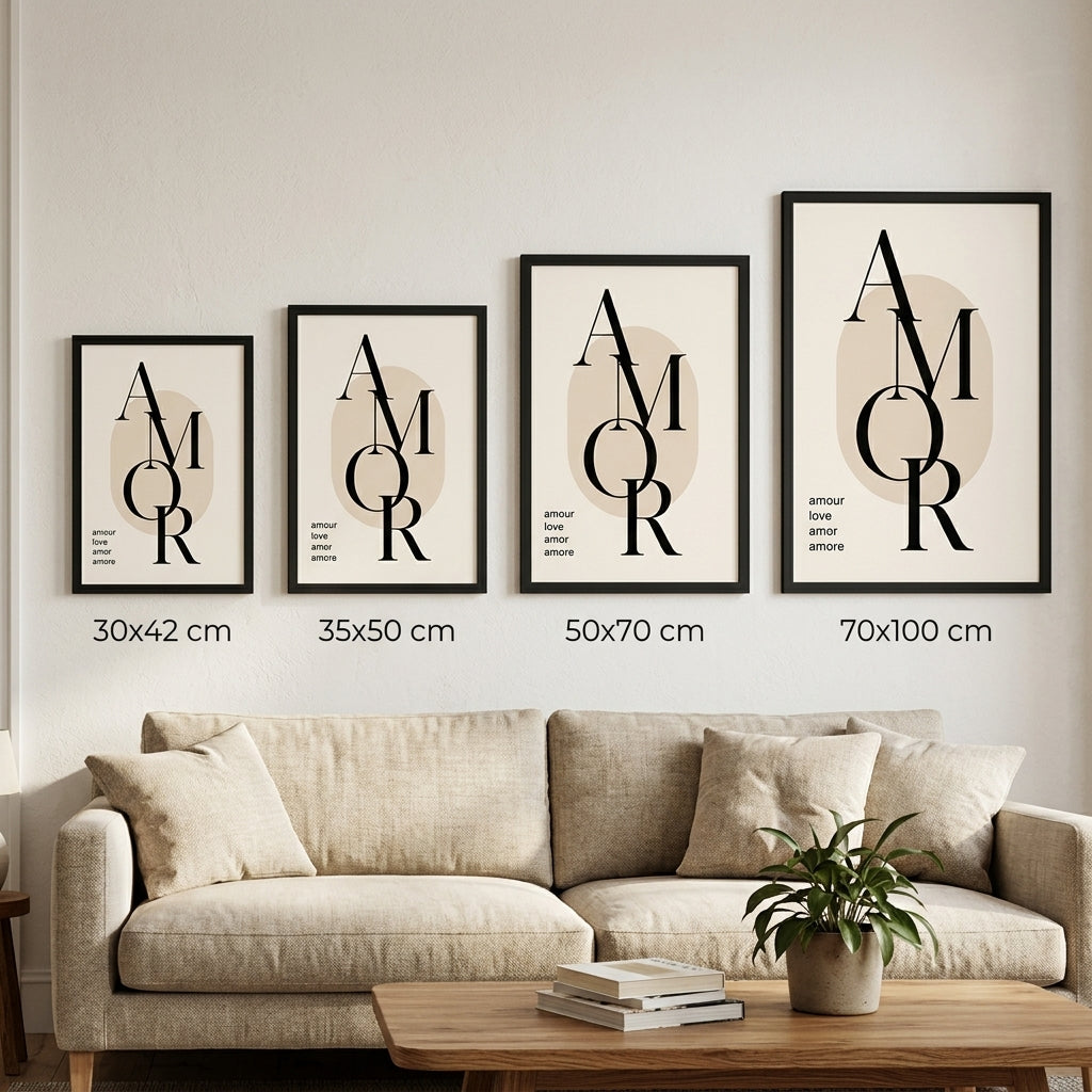 Uluslararası Aşk – Modern Çerçeveli Poster — Siyah — Tam Baskı — TabloLab
