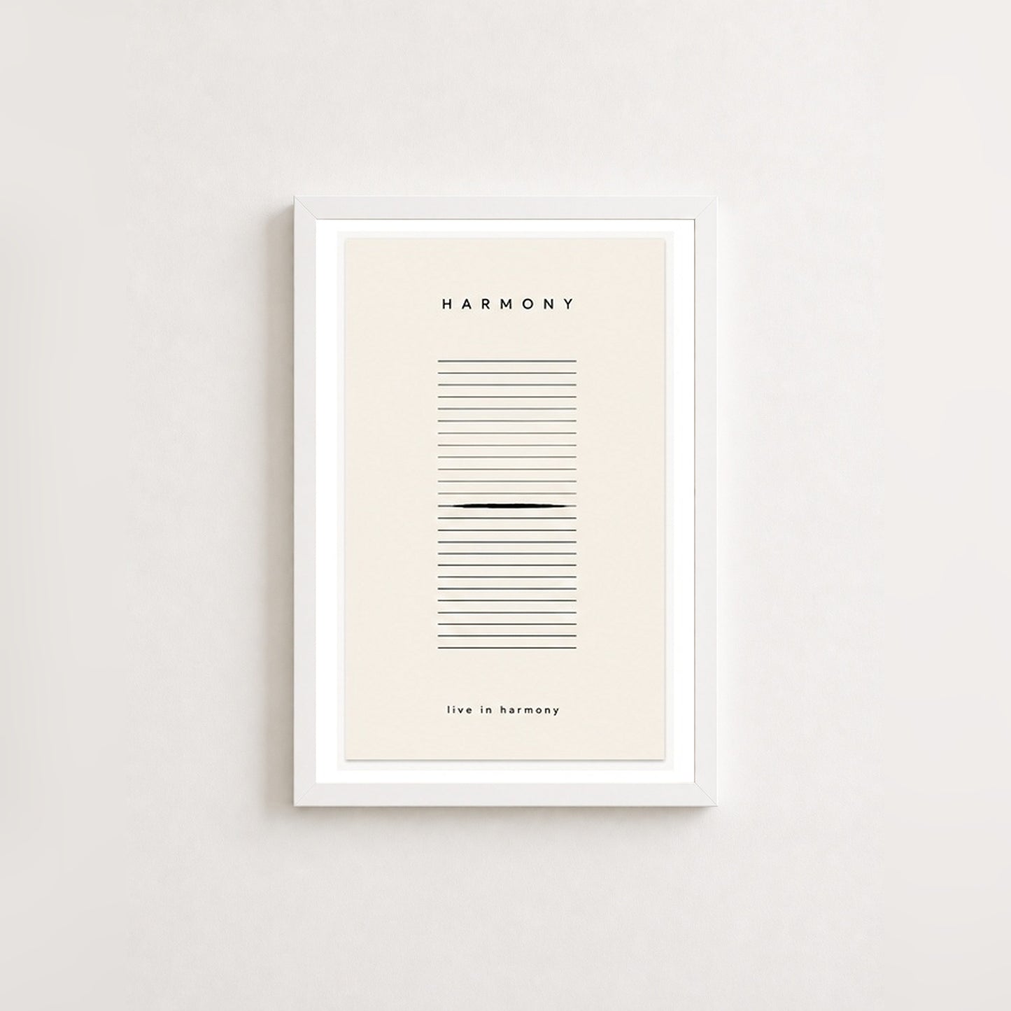 Uyum Sanatı – Minimal Çerçeveli Poster — Beyaz — Paspartulu — TabloLab