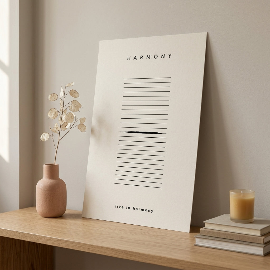 Uyum Sanatı – Minimal Çerçeveli Poster — Çerçevesiz — Paspartusuz — TabloLab