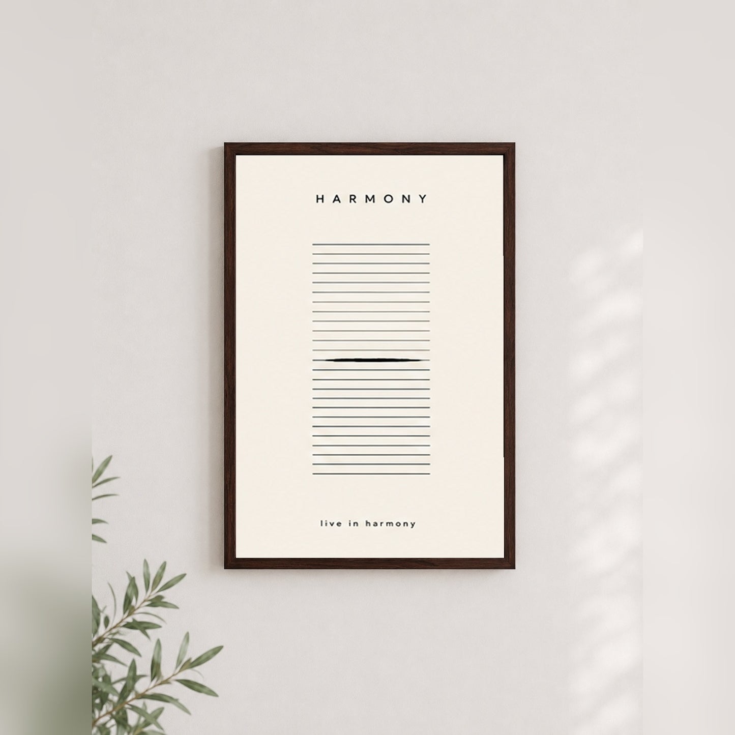 Uyum Sanatı – Minimal Çerçeveli Poster — Ceviz — Paspartusuz — TabloLab