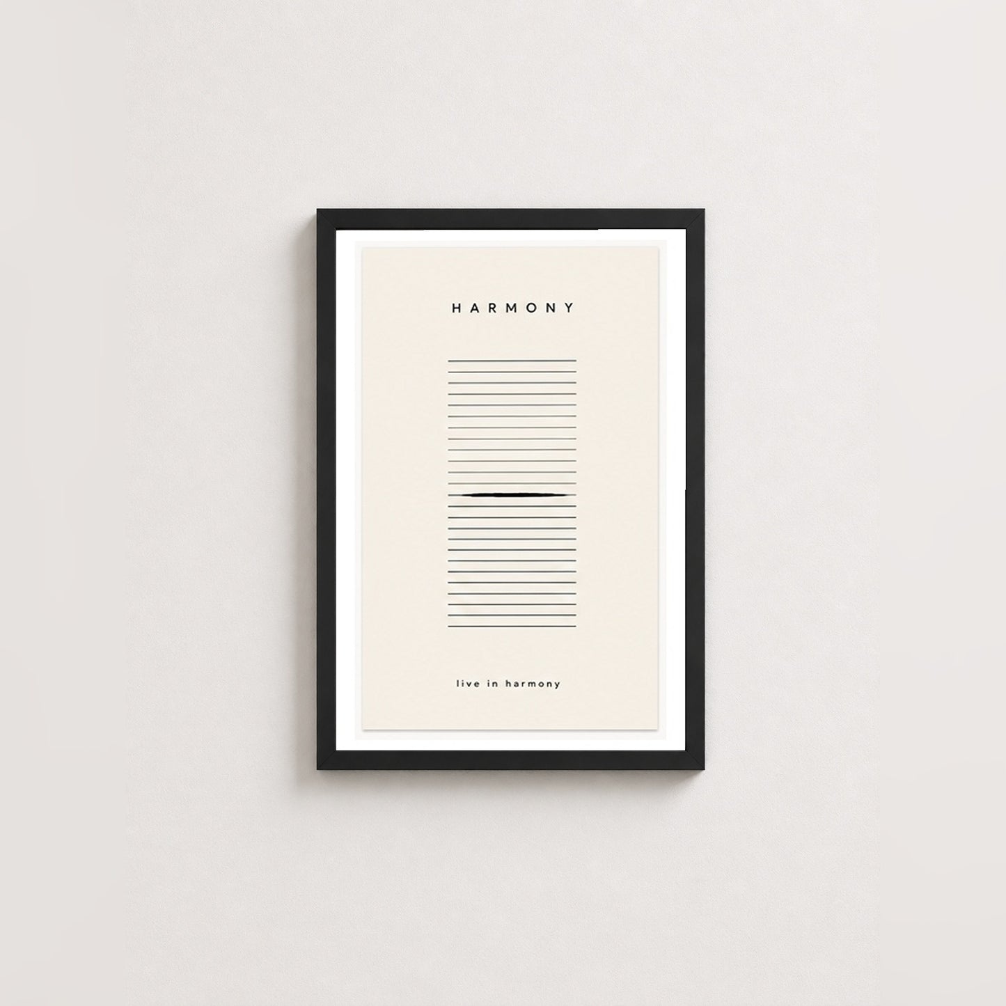 Uyum Sanatı – Minimal Çerçeveli Poster — Siyah — Paspartulu — TabloLab