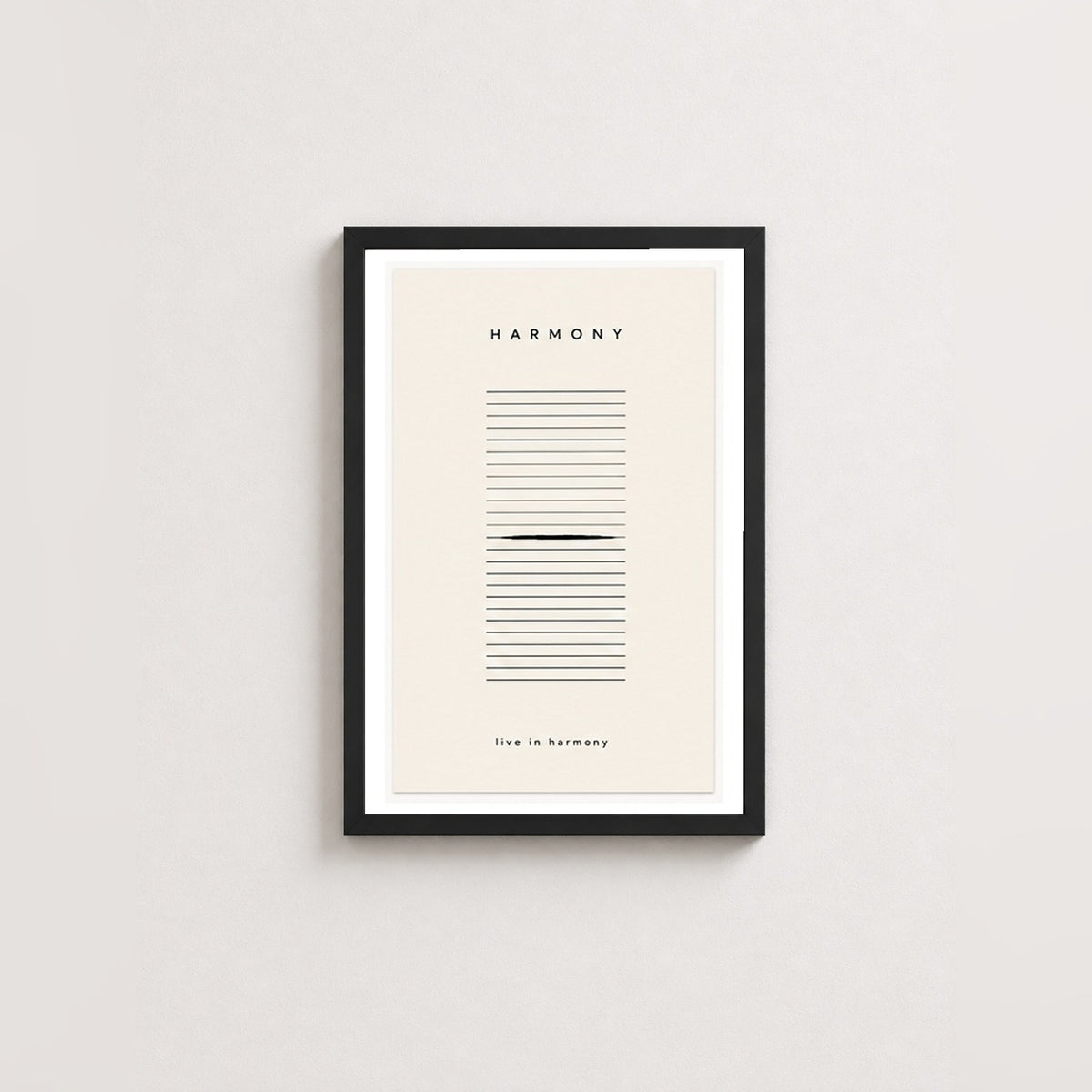 Uyum Sanatı – Minimal Çerçeveli Poster — Siyah — Paspartulu — TabloLab