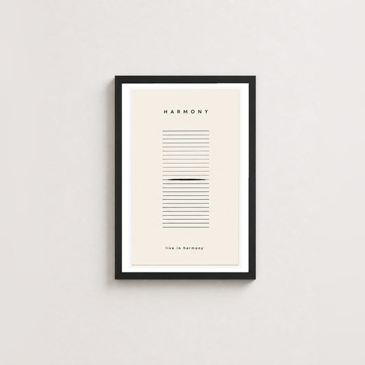 Uyum Sanatı – Minimal Çerçeveli Poster — Siyah — Paspartulu — TabloLab