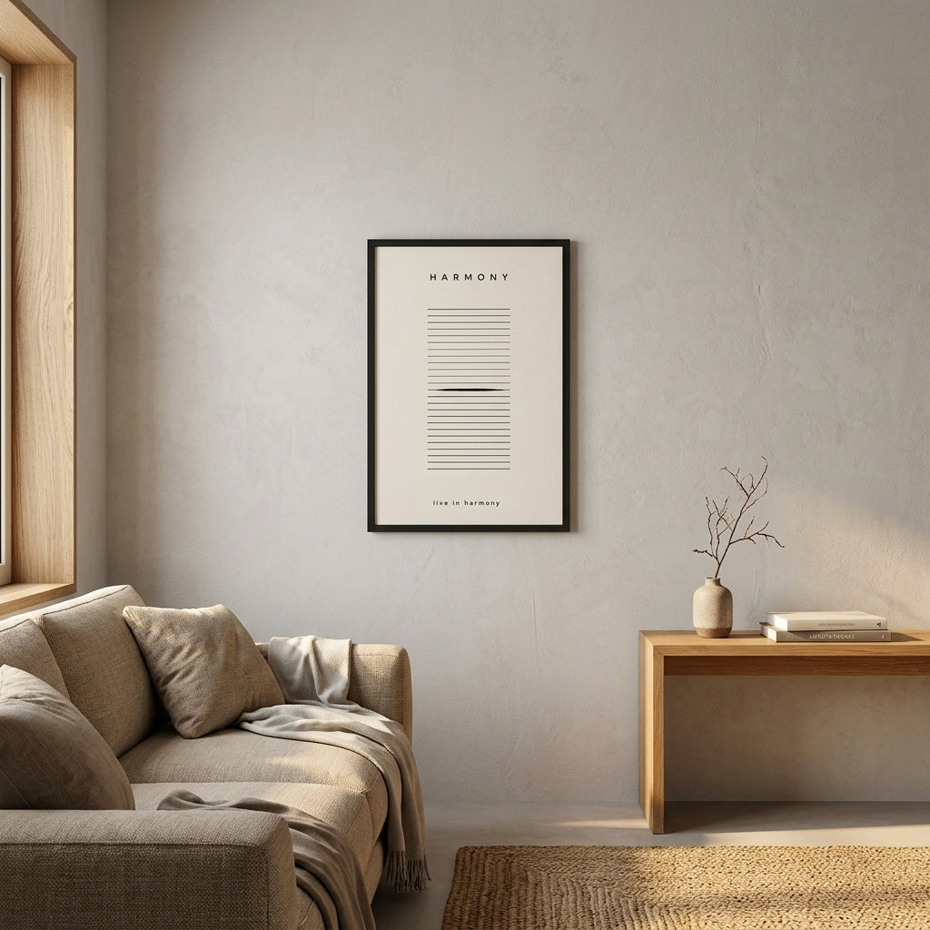 Uyum Sanatı – Minimal Çerçeveli Poster — Siyah — Paspartusuz — TabloLab