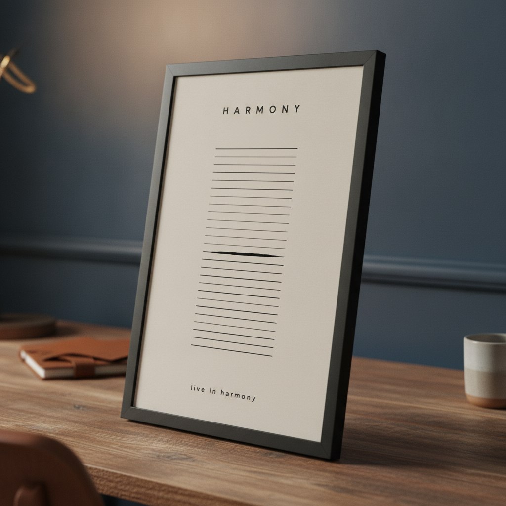 Uyum Sanatı – Minimal Çerçeveli Poster — Siyah — Paspartusuz — TabloLab