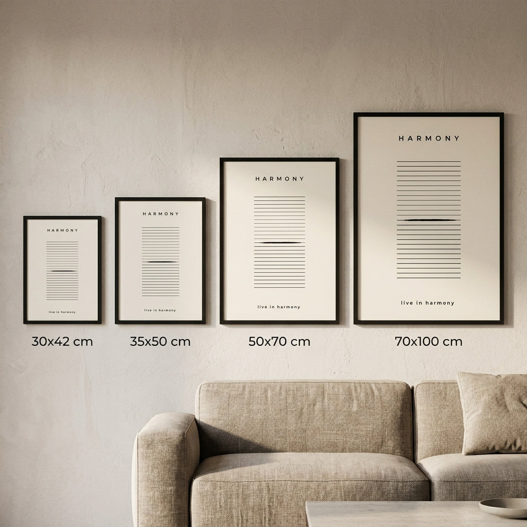 Uyum Sanatı – Minimal Çerçeveli Poster — Siyah — Paspartusuz — TabloLab