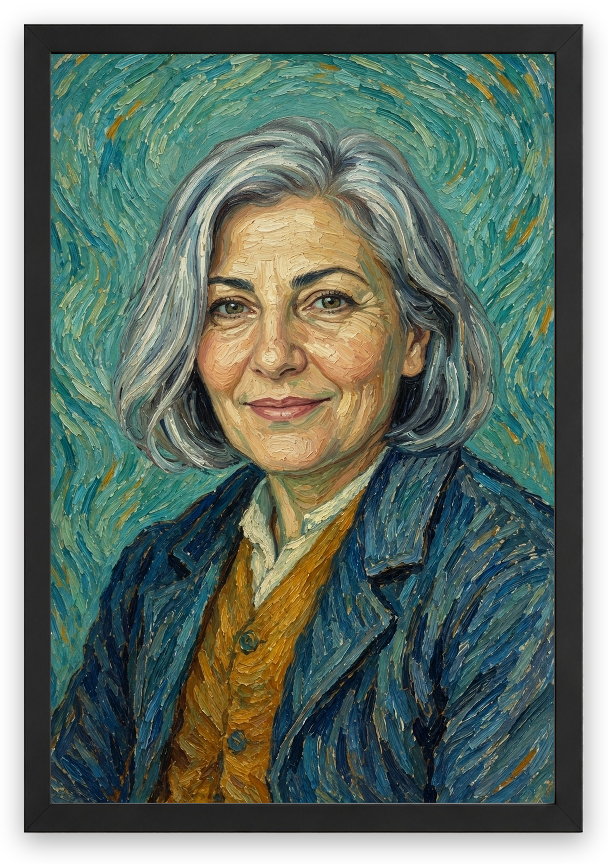 Van Gogh Otoportresi — Siyah çerçeve, kişiselleştirilmiş örnek tasarım