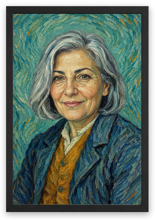 Van Gogh Otoportresi — Siyah çerçeve, kişiselleştirilmiş örnek tasarım