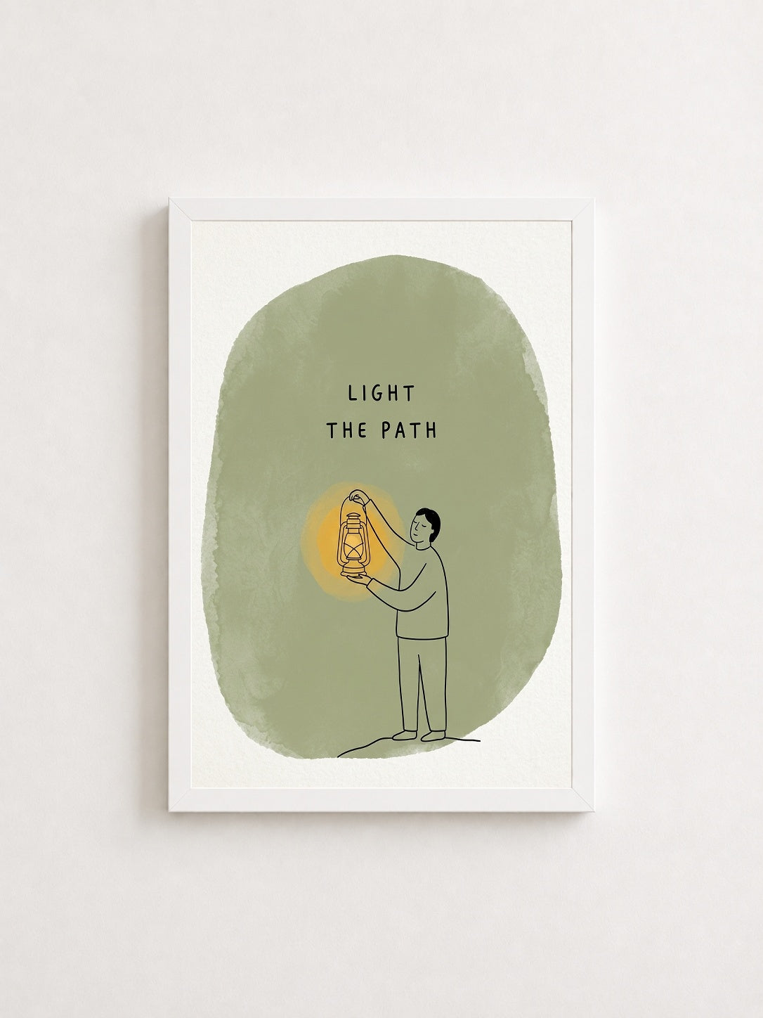Yolu Aydınlat – Minimalist Çerçeveli Poster — Beyaz Çerçeve — TabloLab
