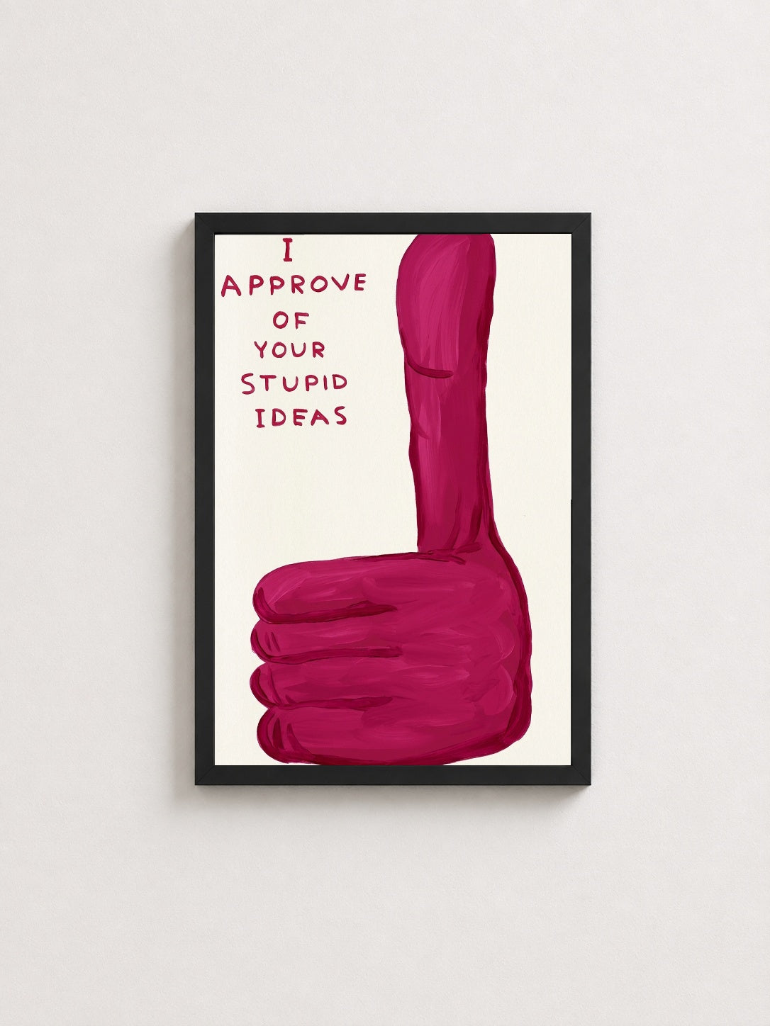 Yumuşak Pembe Onay – Modern Çerçeveli Poster — Siyah Çerçeve — TabloLab