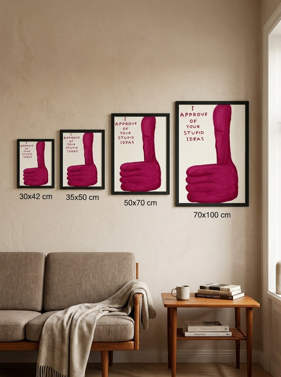 Yumuşak Pembe Onay – Modern Çerçeveli Poster — Siyah Çerçeve — TabloLab